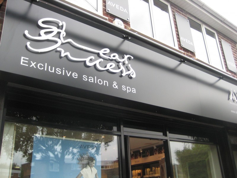 Salon and Spa sign with Aluminium stand-off lettering