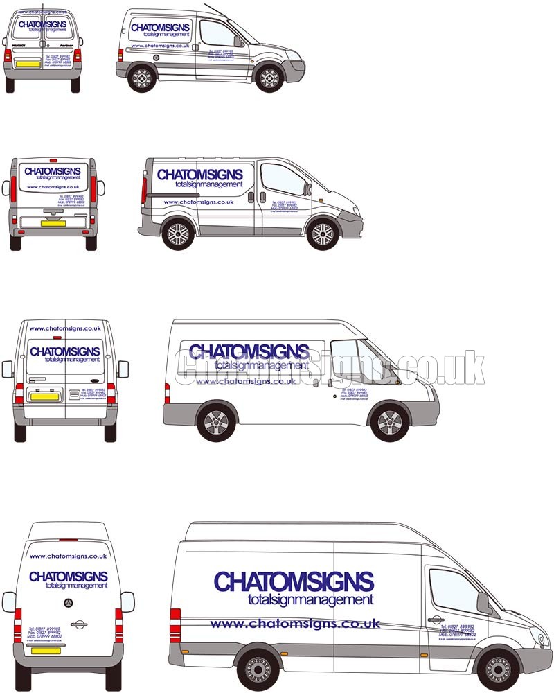 Single Colour Text / Logo Small Van