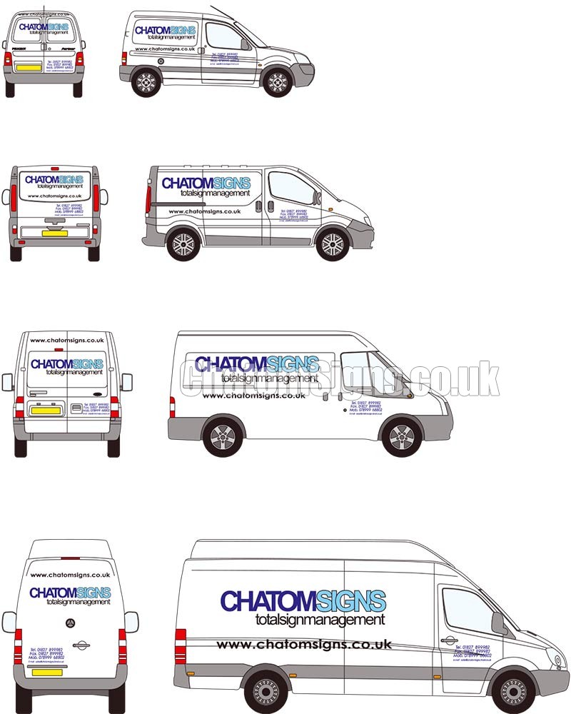 Three Colour Text / Logo Large Van