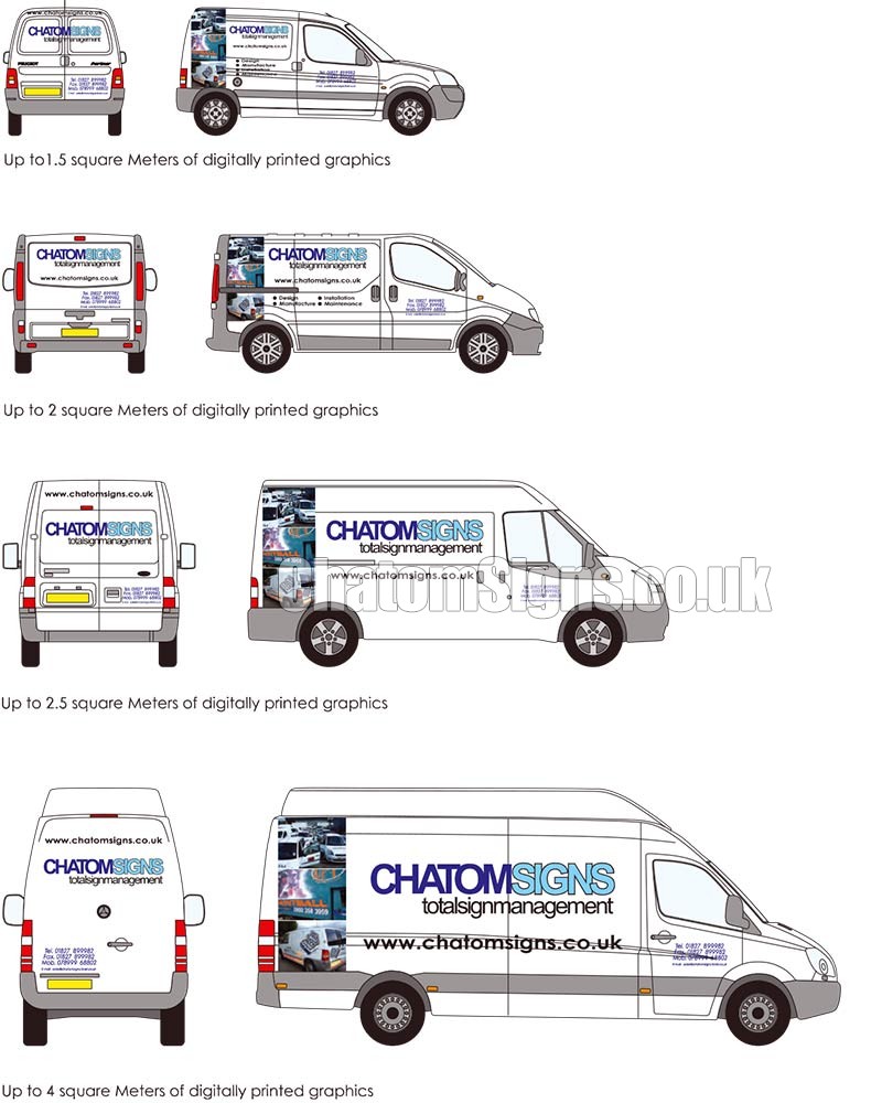 Full Colour Text / Logo Small Van