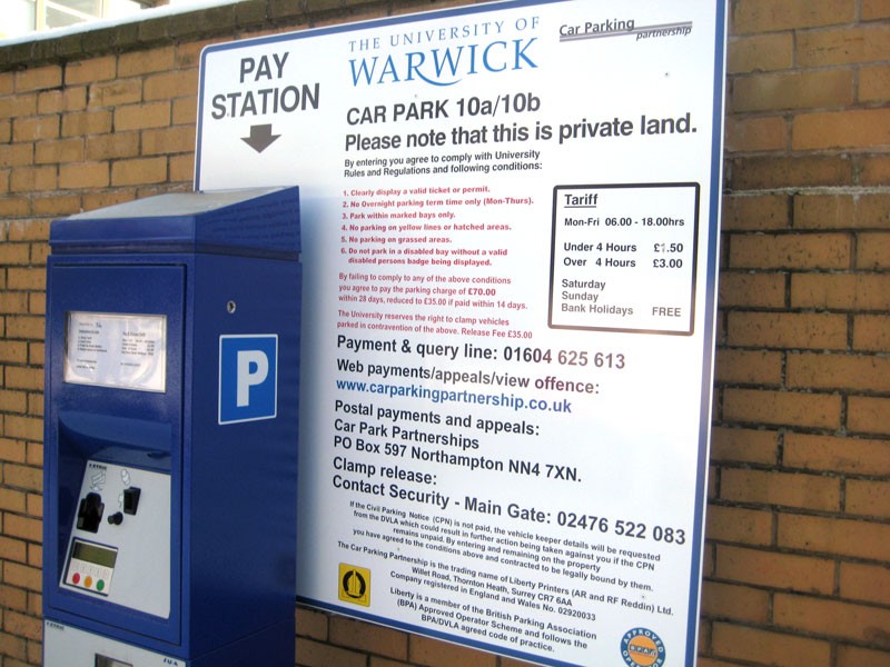 Car Park Tarrif Sign 